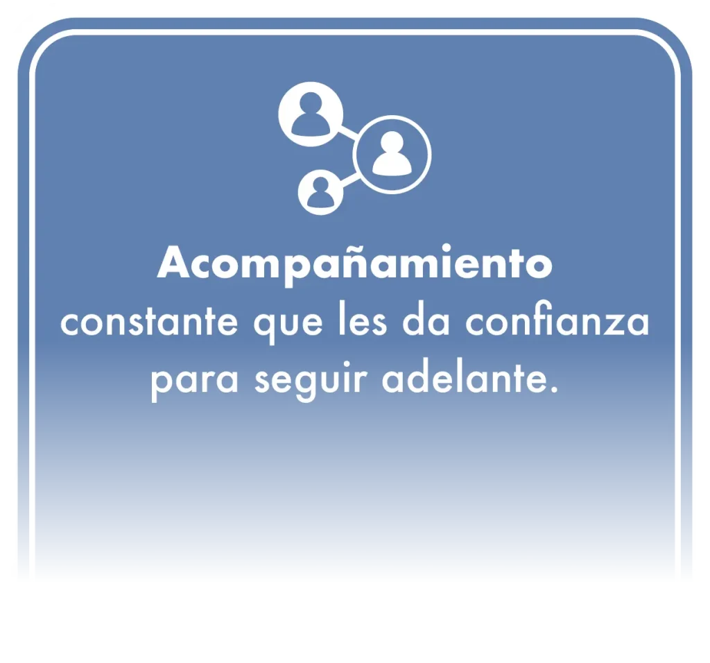 Sección: Acompañamiento: constante que les da confianza para seguir adelante.