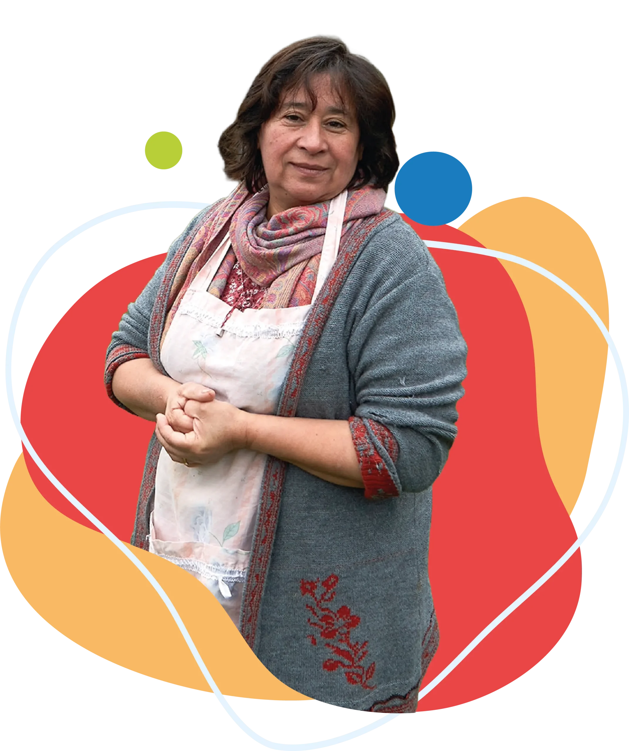 Un arte gráfico de una mujer emprendedora, la mujer sonríe ligeramente.